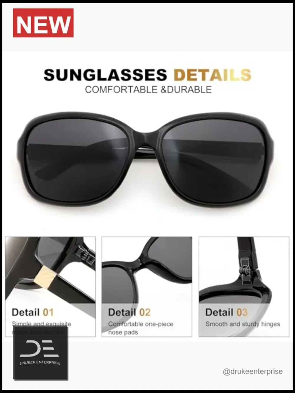 Classic Vintage Square Wraparound Polarized Sunglasses UV400 Protection